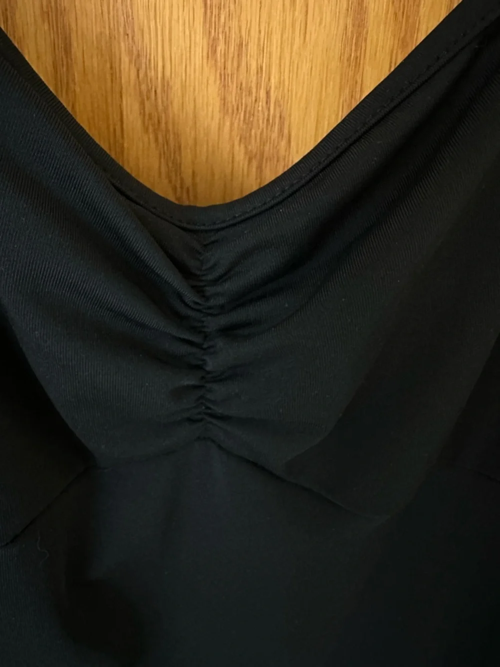 SHEIN Black Ruched V-Neck Spaghetti Strap Bodysuit - Picture 5 of 5